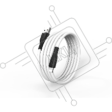 Кабель Smartbuy (iK-512-S21bw) S21 Lightning белый, 2.4 А, сил., 1 м