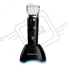 Машинка для стрижки BRAYER BR3402, LED-дисплей, 4 насад, турбо, титан. покр, регу. высоты лезвий
