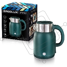 Чайник электрический ELX-KS13-C05 PRO нерж.сталь/пластик 1.6л 220-240В 2000Вт зел. Ergolux 15331