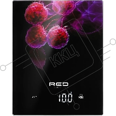 Весы кухонные электронные Red Solution S728 макс.вес:10кг черный/НейроМалина