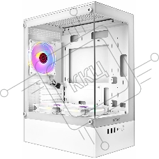 Компьютерный корпус Ginzzu CL485 mATX FAN 3*12LD4 передняя панель Стекло белый
