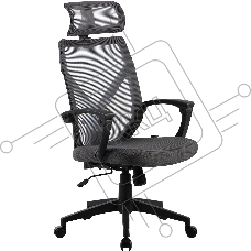 Кресло компьютерное Cactus CS-MC414-GY черный/серый, сетка/ткань, с подголов. крестов. пластик, пластик черный Кресло компьютерное Cactus CS-MC414-GY черный/серый, сетка/ткань, с подголов. крестов. пластик, пластик черный