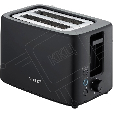 Тостер Vitek Gracia VT-T1000 черный/серебристый, 700 Вт, 2 слота
