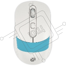 Мышь беспроводная Oklick 310MW белый/синий, 3200 dpi, радиоканал, USB, кнопки - 4