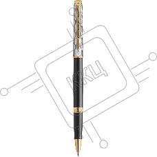 Ручка шариков. Waterman Reflections of Paris Hemisphere DeLuxe (2200839) Black GT M син. черн. подар.кор.