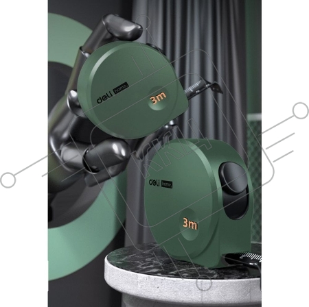 Измерительный и разметочный инструмент Deli Рулетка Home Series Green HT8316L 3м х 16мм, эксклюзивный дизайн, корпус - высококачественный софттач пластик