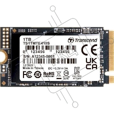 Твердотельный накопитель Transcend SSD MTE410S, 1000GB, M.2(22x42mm), NVMe, PCIe 4x4, 3D TLC, R/W 5000/3500MB/s, IOPs 570 000/700 000, TBW 600, DWPD 0.33, DRAM-less (5 лет)