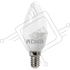 Лампа светодиодная Ресанта LL-R-C37-6W-230-4K-E14 свеча, 6 Вт, нейтр., Е14