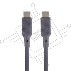 Кабель Type-C to Type-C, silica gel, 1m, 3A, 60W, PD (gray)