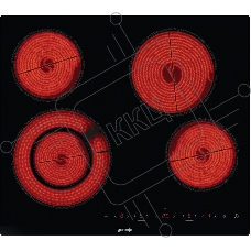 Варочная панель Gorenje ECT642BCSCE, 59 см, Hi-Light, 4 конфорки, таймер, сенсорное управление, шлифованный передний край, PowerBoost, дисплей, блокировка от детей, черный