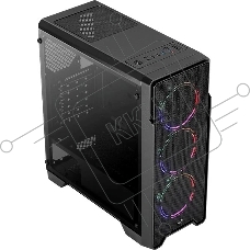 Компьютерный корпус Aerocool / Formula Ore Saturn FRGb-G-BK-v1 (2xUSB, 2xAudio, 0.5 мм,3x120 мм FAN, прозрачная стенка-закаленное стекло, ATX,