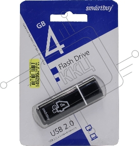 Флэш Диск Smartbuy USB Drive 4Gb Glossy series Black SB4GBGS-K