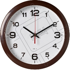 Часы настенные аналоговые Бюрократ WALLC-R87P D29см темно-коричневый/белый