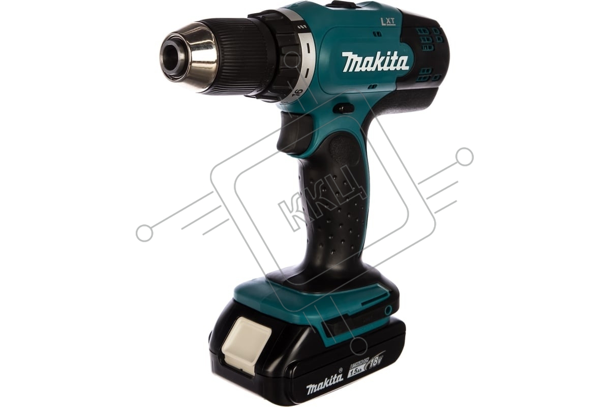 Дрель-шуруповерт Makita DDF453SYE ак 18В,2х1.5А·ч Li-ion,БЗП-13мм,0-400\1300об\м,42\27Нм,1.8кг,чем