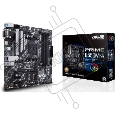 Материнская плата ASUS PRIME B550M-A/CSM, AM4, AMD B550, 4xDDR4, 4xSATA, 2xM.2, 1xPCIe 4.0 x16, 1xPCIe 3.0 x16, 2xPCIe 3.0 x1, 1xVGA, 1xDVI, 1xHDMI, 1x1Gb LAN, 2xUSB-A 10Gbps, 4xUSB-A 5Gbps, 3x3.5 мм, 7.1, mATX