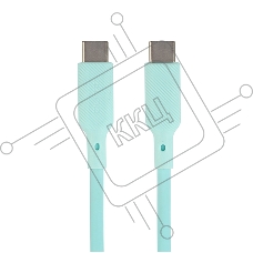 Кабель Type-C to Type-C, silica gel, 1m, 3A, 60W, PD (blue)