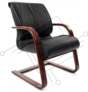 Кресло для посетителей Chairman 445 WD Россия кожа черная