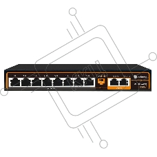 Коммутатор Optimus U1E-8F/2F, 8×100 Мбит/с PoE+ + 2×100 Мбит/с Uplink, неуправляемый
