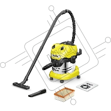 Строительный пылесос Karcher WD 4 S V-20/5/22 (1.628-260.0) желтый, 240/1000 Вт, уборка сухая/сбор воды, пылесборник мешок/контейнер, 20 л Строительный пылесос Karcher WD 4 S V-20/5/22 (1.628-260.0) желтый, 240/1000 Вт, уборка сухая/сбор воды, пылесборник мешок/контейнер, 20 л