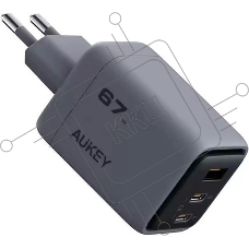 Сетевое зарядное устройство Aukey Comet Mix 67W 2C+A  серый