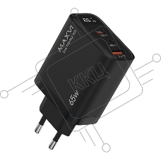 Сетевое зарядное устройство Maxvi SFC-365GN LED черный 2xType-C\USB 65W PD QC3.0 черный