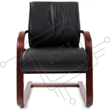 Кресло для посетителей Chairman 445 WD Россия кожа черная