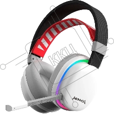 Гарнитура Marvo HG9069W Monka Echo белый, беспроводная + проводная, радиоканал, до 10 ч, подсветка, совместимость с PS5, Xbox