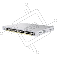 Коммутатор CBS350 48x10/100/1000 PoE+ ports 370W power budget, 4x 1Gb SFP uplink, 1xFan, Mounting Kit, CBS350-48P-4G