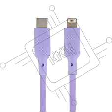 Кабель QUMO, MFI С94, Type-C на MFI Apple 8 pin, силиконовый, 1м, 2,22A, 9V, 20W, PD (фиолетовый)
