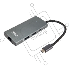 Док-станция HIPER Docking station USB-C HUB 6in1 (1*USB-C 100W PD, 1*HDMI 4K@60Hz, 2*USB-A 3.0 (5Gbps data), 1*USB-C 3.0 (5Gbps data), 1*RJ45 Gb)
