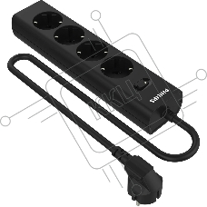 Сетевой фильтр Philips CHP2145BC/51, 5м, 4 розетки, черный