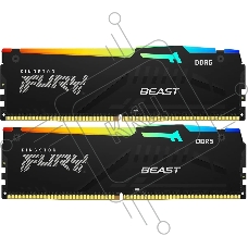 Оперативная память Kingston Fury Beast, DDR5, 16GB (2x8GB), 5600MHz, CL40, с радиаторами, RGB, черный