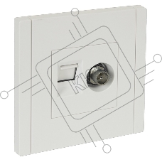Розетка двойная TV+RJ45 кат.6 IEK FORTE&PIANO FP237 белый
