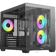 Корпус Ocypus Gamma C54 BK ARGB, Mini-Tower, чёрный, 3 x 120 мм