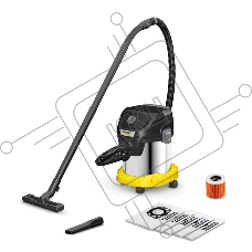Строительный пылесос Karcher KWD 3 S V-15/4/20 AE *EU (уборка: сухая/влажная) желтый