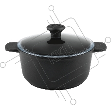 Кастрюля Maunfeld Osvald MF22SVLD03CR универсальная из литого алюминия со стеклянной крышкой, 3 л