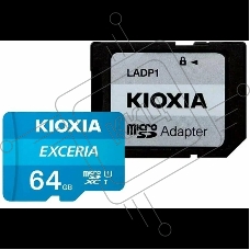 Флеш карта microSD 64GB Kioxia EXCERIA microSDXC Class 10 UHS-I U1 C10, 100 MB/s