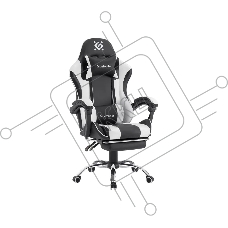 Кресло игровое Defender TIOS черный/белый, PU 64055 Кресло игровое Defender TIOS черный/белый, PU 64055