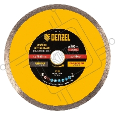 Диск алмазный сплошной Denzel супертонкий, 200 х 25,4 мм, горячее прессование, мокрое резание