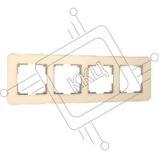Рамка на 4 поста WERKEL Elite (айвори, стекло) W0042443