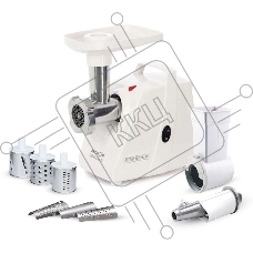 Мясорубка электрическая Аксион М34.02 белый, 1500 Вт, 1.7 кг/мин, защита от перегрузки, насадки - 5