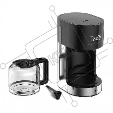 Кофеварка капельная  BQ CM1001 черный-стальной, исп. кофе -  молотый, 1.5 л, 900 Вт.