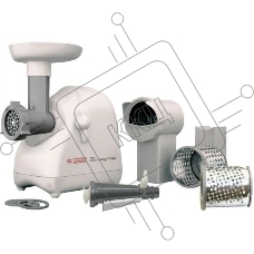 Мясорубка электрическая Белвар Помощница КЭМ-П2У 302-06 белый, 1500 Вт, 0.4 кг/мин, реверс, насадки - 9