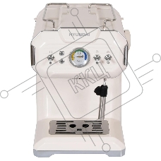 Кофеварка рожковая Hyundai HEM-5300 бежевый/серебристый, исп. кофе - молотый, 1.5 л, 850 Вт, 20 бар