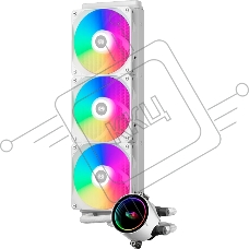 Система охлаждения/ PCCooler DA360 ARGB WH (280W, 360мм, белый, ARGB/ Fans: 3x120мм, 72.1CFM, 33.8dBA, 1800RPM/ Pump height 55мм, 28dBA, 3000RPM, Rad thickness 27мм/ S: 1851, 1700, 1200, 20XX, 115X, AM5, AM4)