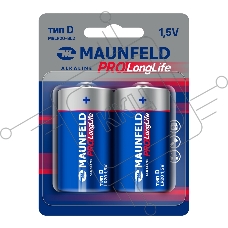 Батарейки Maunfeld PRO Long Life Alkaline D(LR20) MBLR20-BL2, блистер 2 шт.