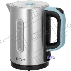 Чайник электрический Kitfort КТ-8703 1.7л. 2200Вт нержавеющая сталь/черный корпус: нерж.сталь/пластик