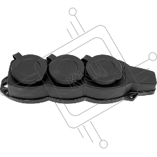 Розетка трехместная с защит. крышками каучуковая 230В 2P+PE 16A IP44 EKF PROxima