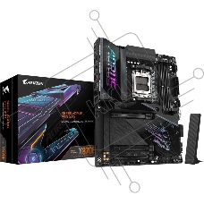 Материнская плата Gigabyte X870E AORUS PRO X3D, AM5, AMD X870E, 4xDDR5, 4xSATA, 4xM.2, 1xPCIe 5.0 x16, 1xPCIe 4.0 x16, 1xPCIe 3.0 x16, 1xHDMI, 1x5Gb LAN, Wi-Fi 7, Bluetooth 5.4, 2xUSB-C 40Gbps (USB4), 2xUSB-C 10Gbps, 5xUSB-A 10Gbps, 3xUSB-A 5Gbps, 3x3.5 мм + S/PDIF оптический, 7.1, чёрный, ATX