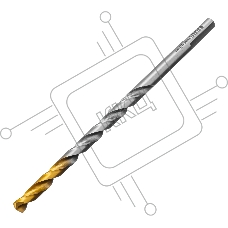 Сверло спиральное по металлу Denzel 6,5 х 148 мм, Р6М5, Golden Tip, удлиненное